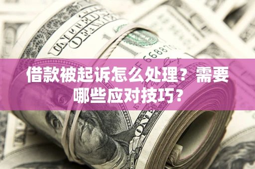 济南借款被起诉怎么处理？需要哪些应对技巧？