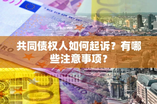 济南共同债权人如何起诉？有哪些注意事项？